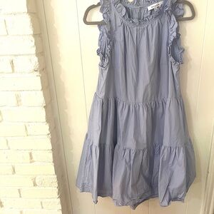 Women's Casual Ruffled Blue Dress